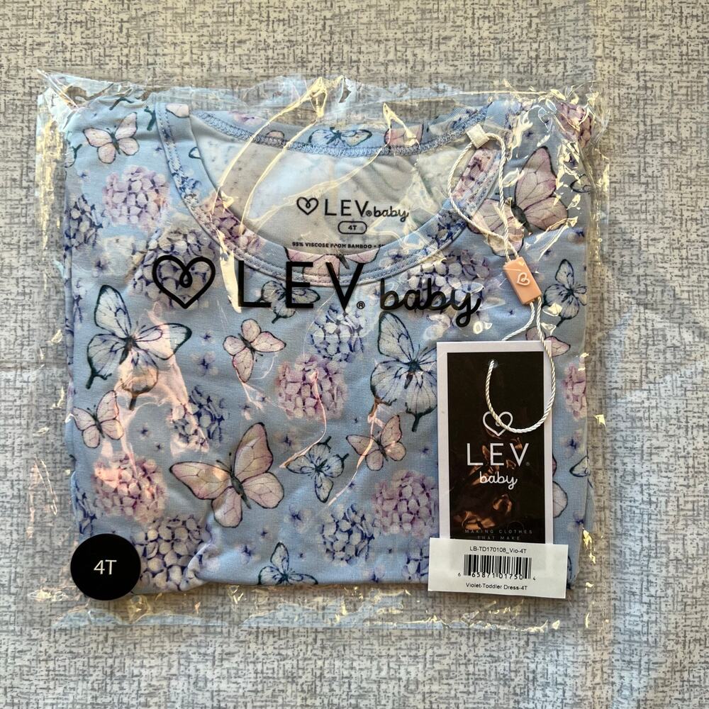 NEW Lev Baby Violet Short Sleeve Toddler Twirl Dress Size 4T